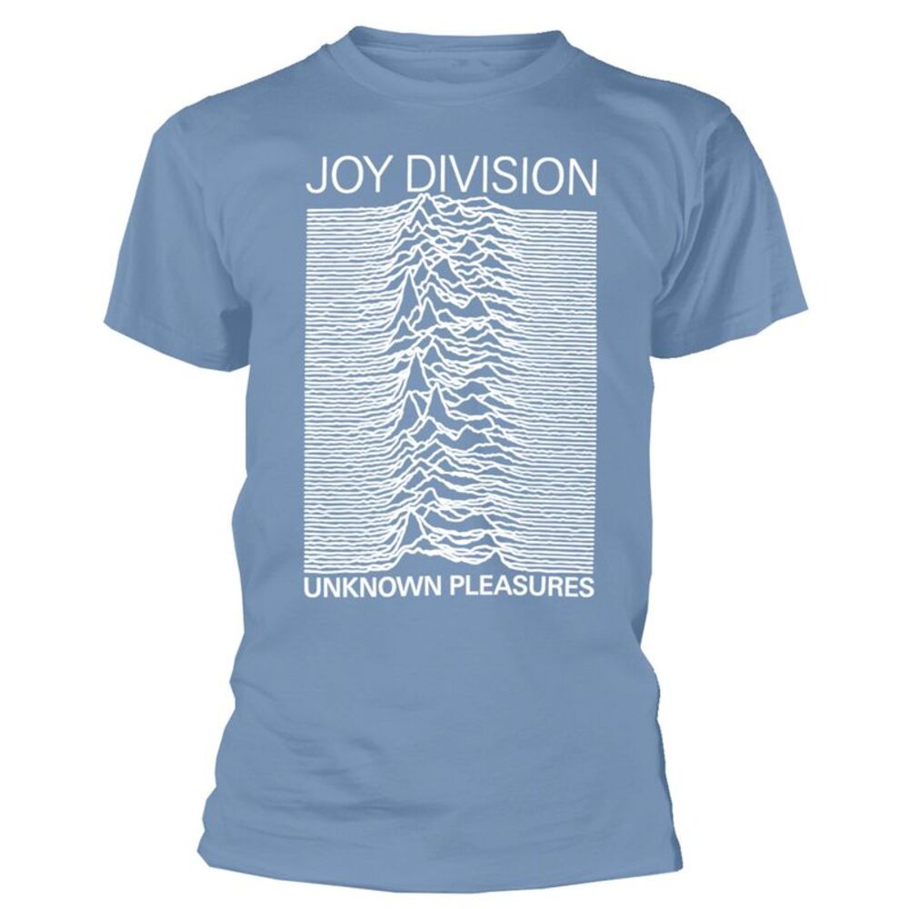 Joy Division Unisex Adult Unknown Pleasures T-Shirt / Light Blue/White